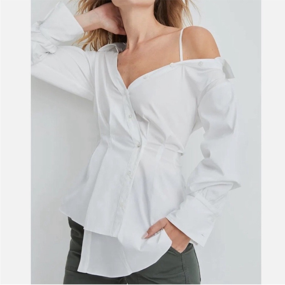 Veronica Beard White Off-Shoulder Top